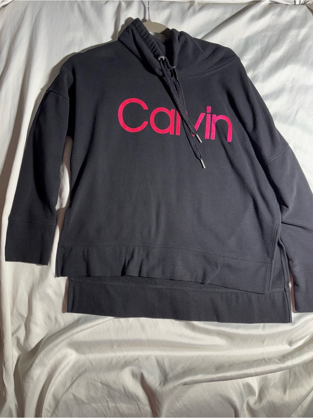 Calvin Klein Black Crewneck Sweatshirt with Pink Logo